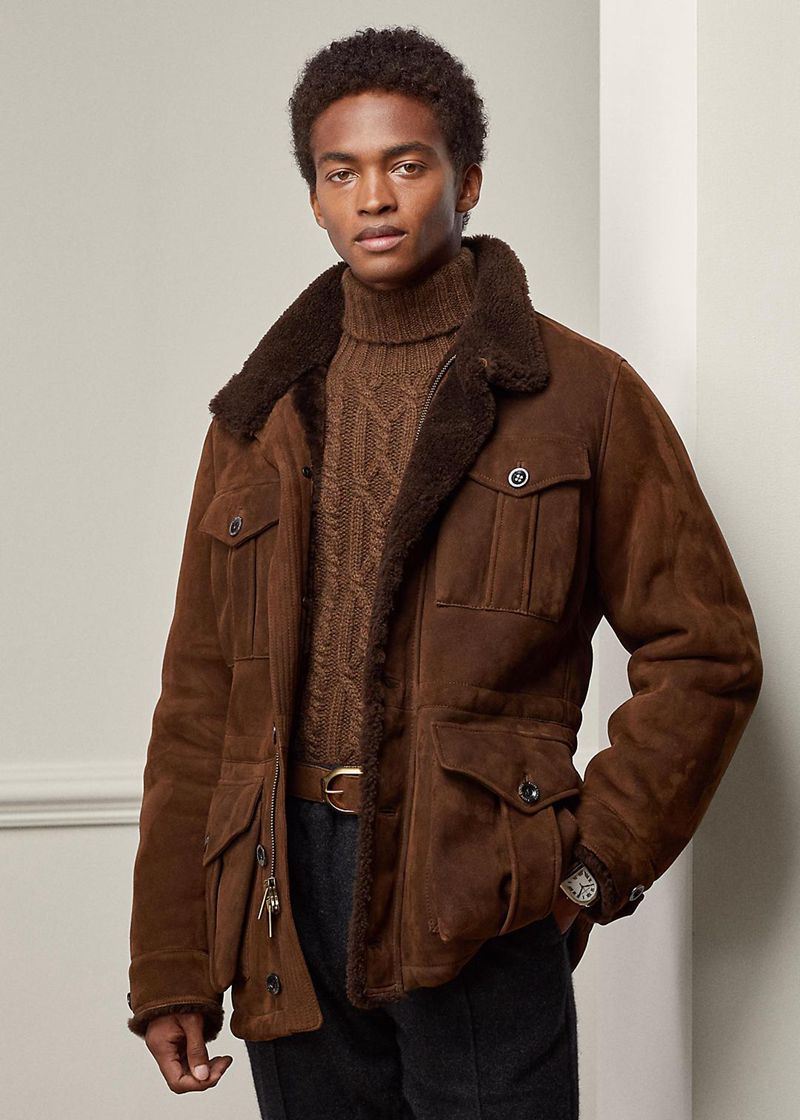 パープル レーベル ジャケット メンズ ブラウン Shearling Field HODEQ3817